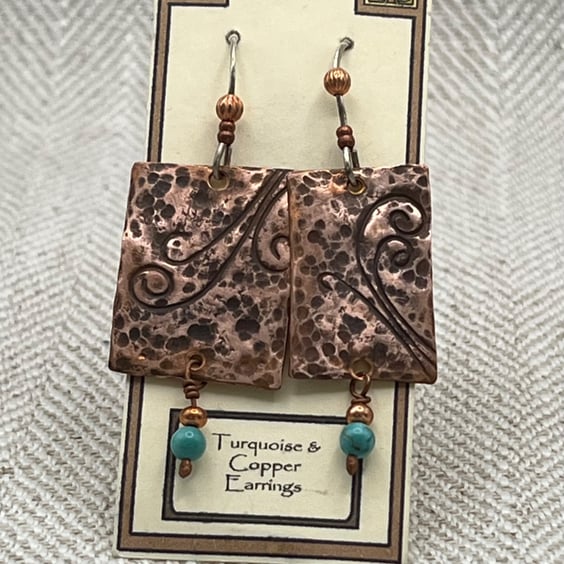 Copper and Turquoise Earrings