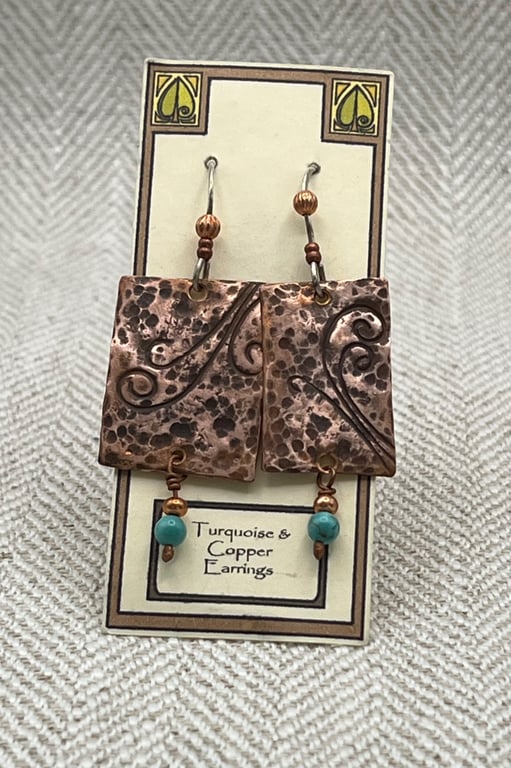 Copper and Turquoise Earrings