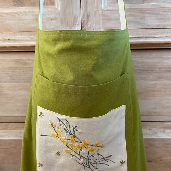 Reversible Cotton And Linen Crossbody Bag With Vintage Embroidery 
