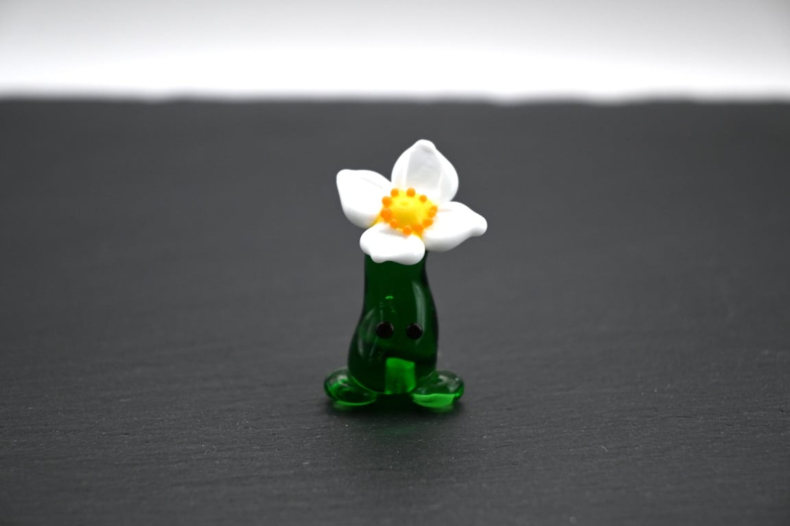 lampwork glass flower head figure