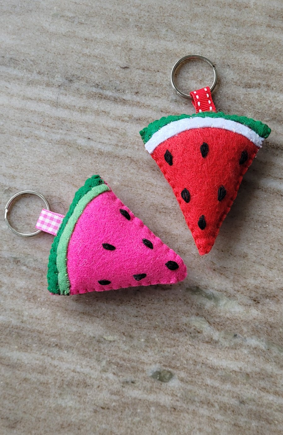 cute watermelon keychain, hand embroidered,  valentine gift, teenager birthday 