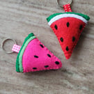 cute watermelon keychain, hand embroidered,  valentine gift, teenager birthday 