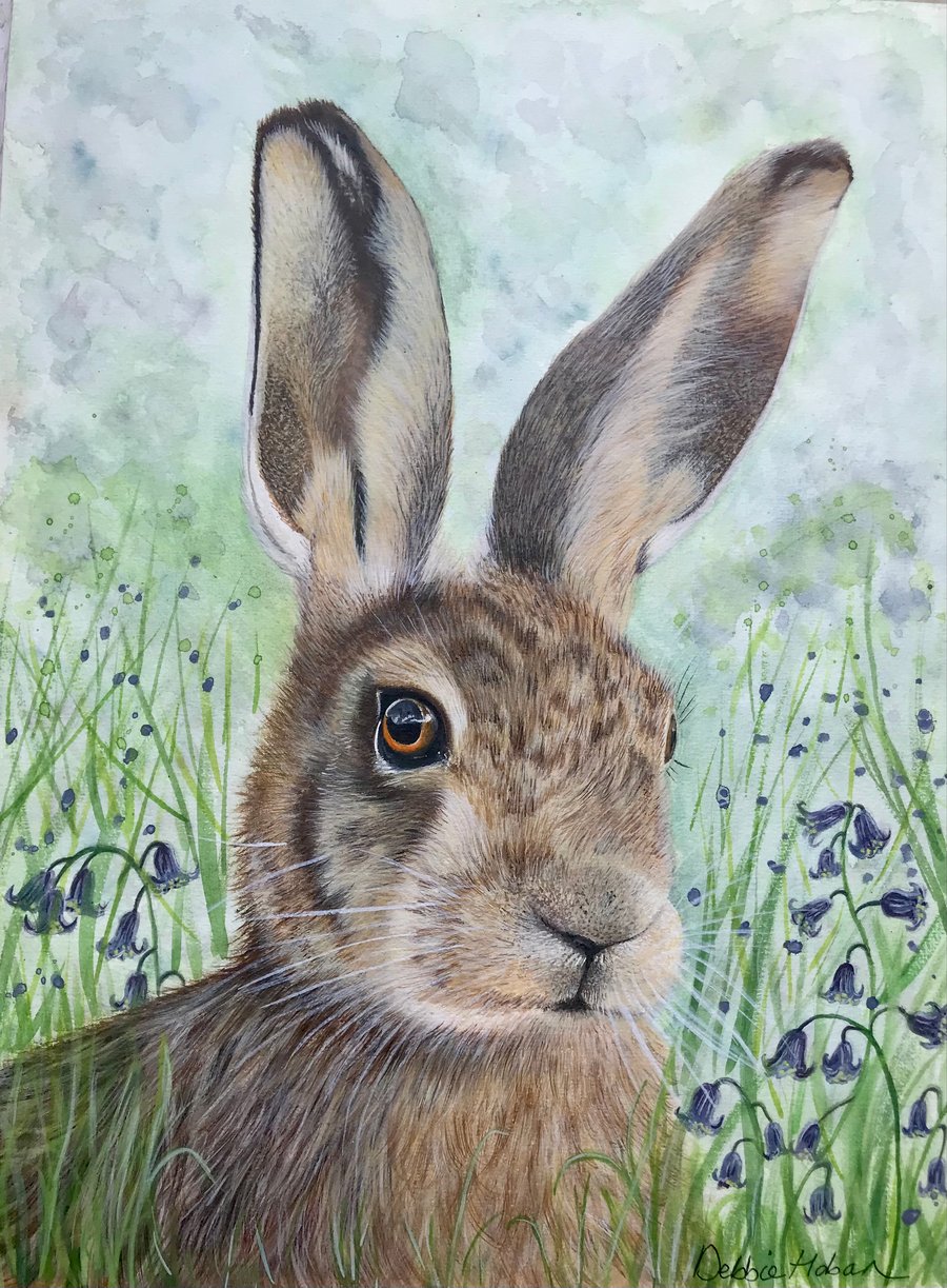 “Into the Bluebells” blank card 