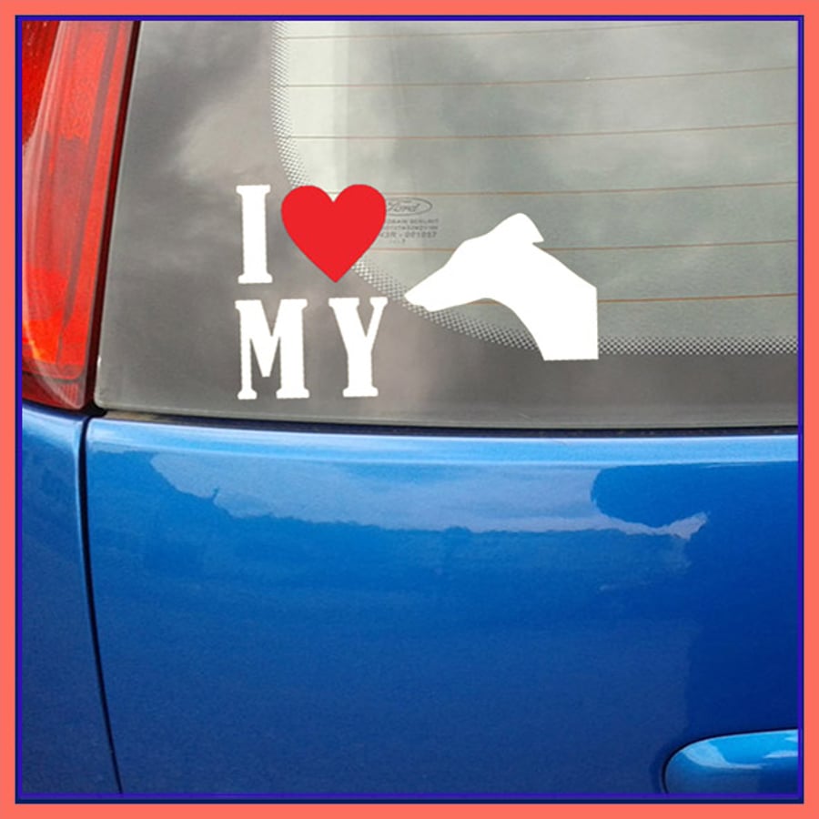 I Love My Greyhound Sticker NY style
