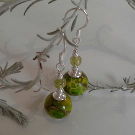 Peridot & Imperial Jasper Sterling Silver Earrings