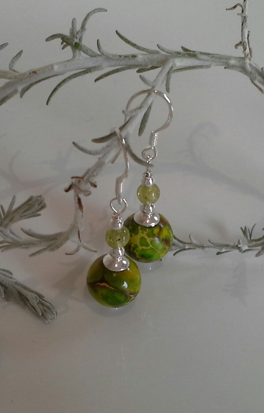 Peridot & Imperial Jasper Sterling Silver Earrings