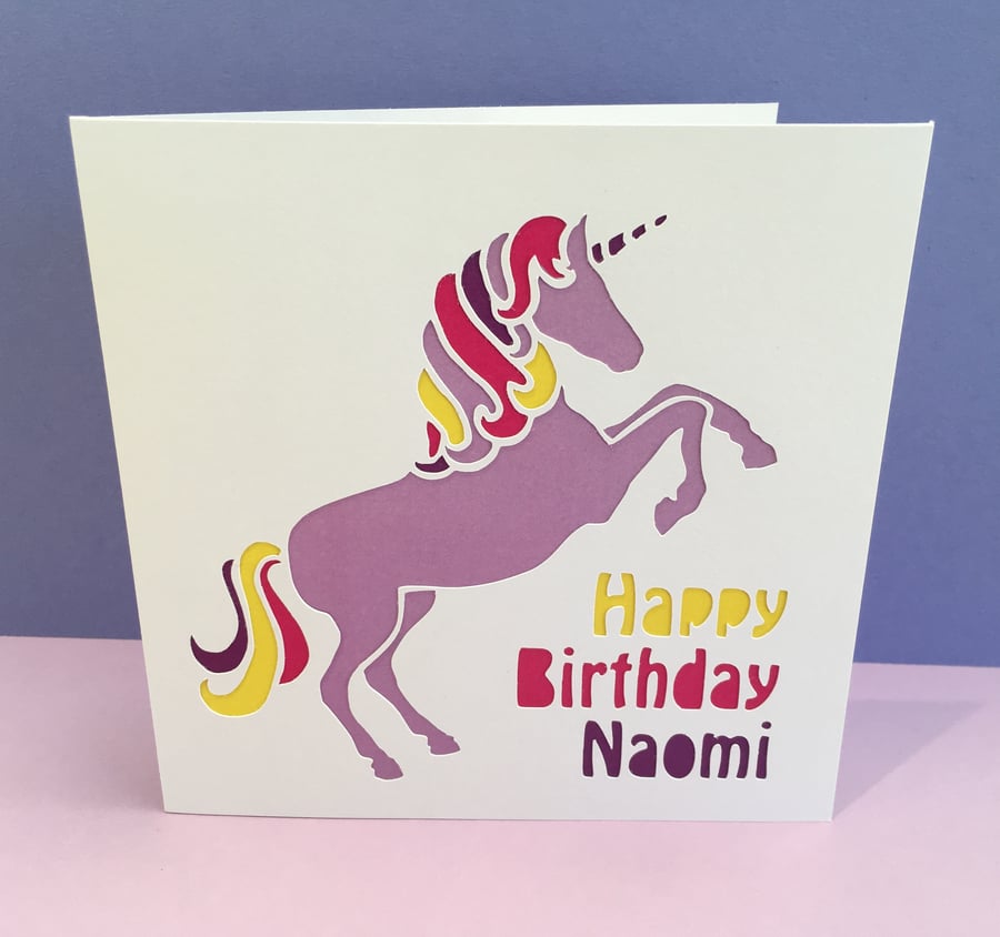 Unicorn Birthday Card - Horse Birthday Card - Personalised 
