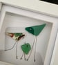 Sea Glass Bird Family Wall Art - Handmade 10 x 10 cm Shadow Box Frame - Image 3