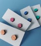 Mini colourful hexagon stud earrings - Image 7