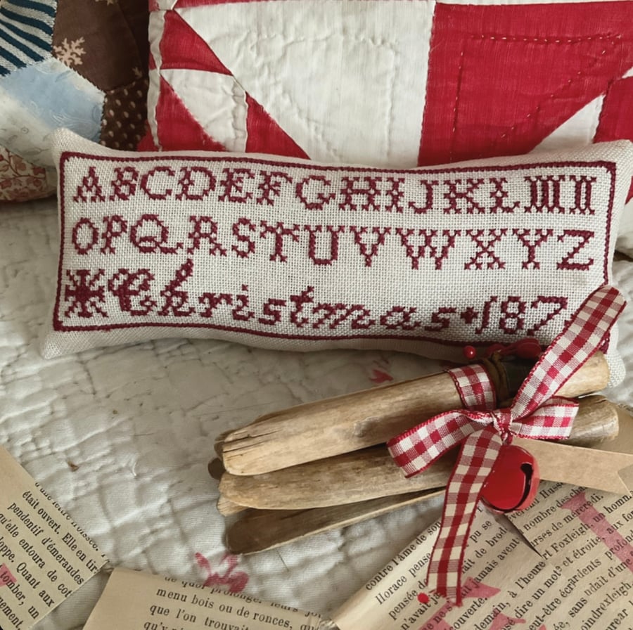  Christmas 1874 Sampler cross stitch decoration 