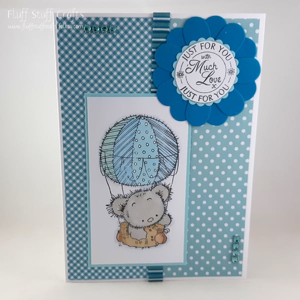 Handmade any occasion card - ballooning bear