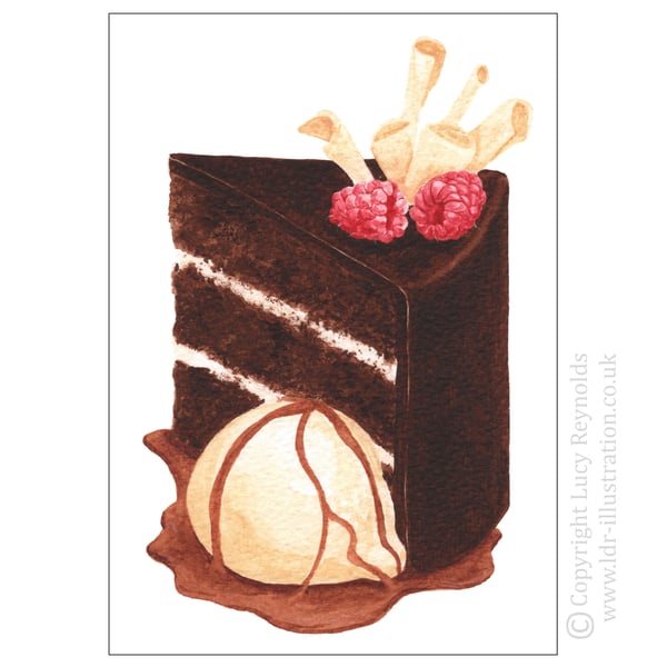 Chocolate Cake Print A4