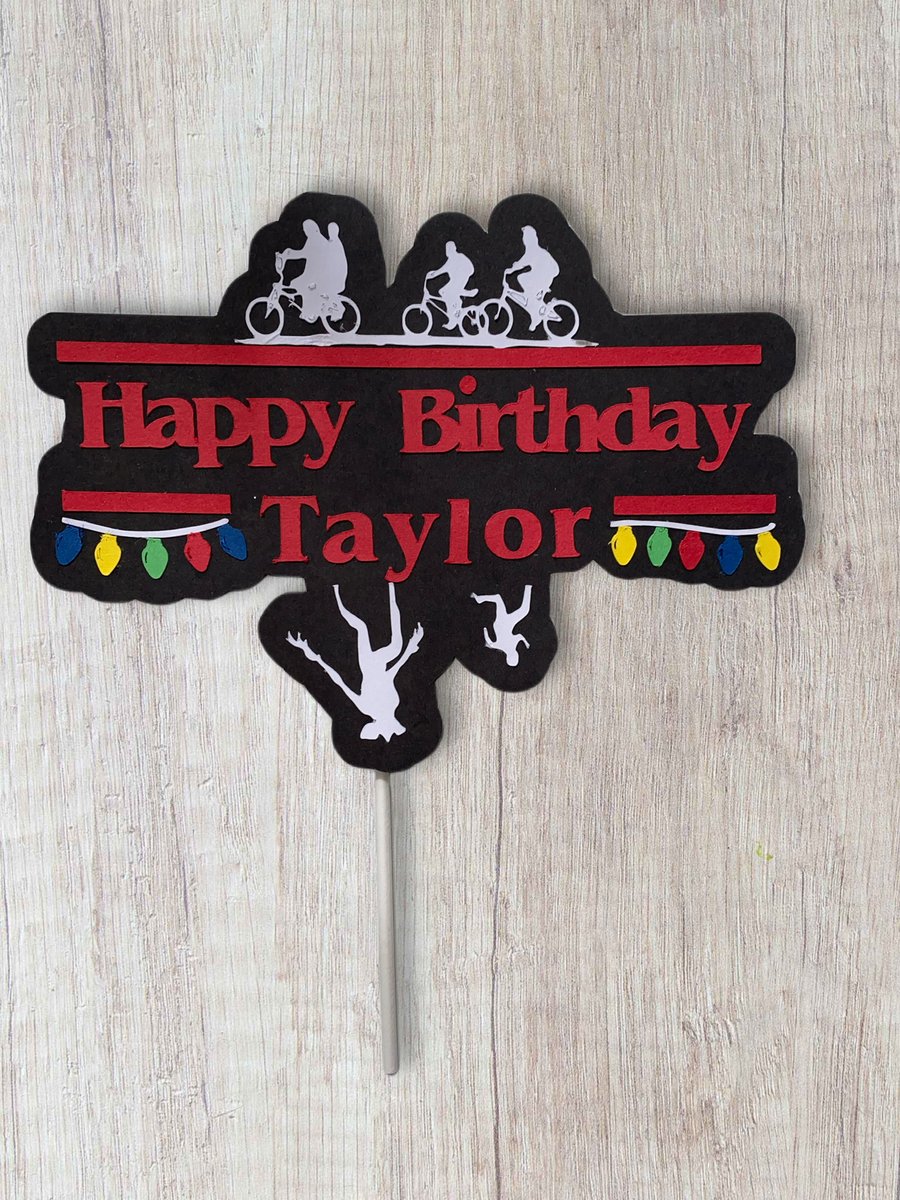 stranger things personalised cake topper