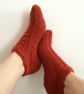 Luxury Alpaca Short Socks with Cables in Rust Mix. Wide variety of colours - Image 1
