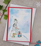 Christmas Gift Wallet and Card Set - cards gift wallets, handmade, santa snowman - Image 3
