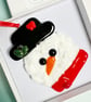 Fused Glass Snowman Head