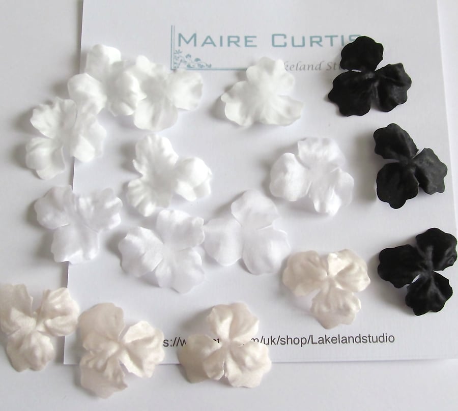 Hand Crafted Silk satin Iris Flowers