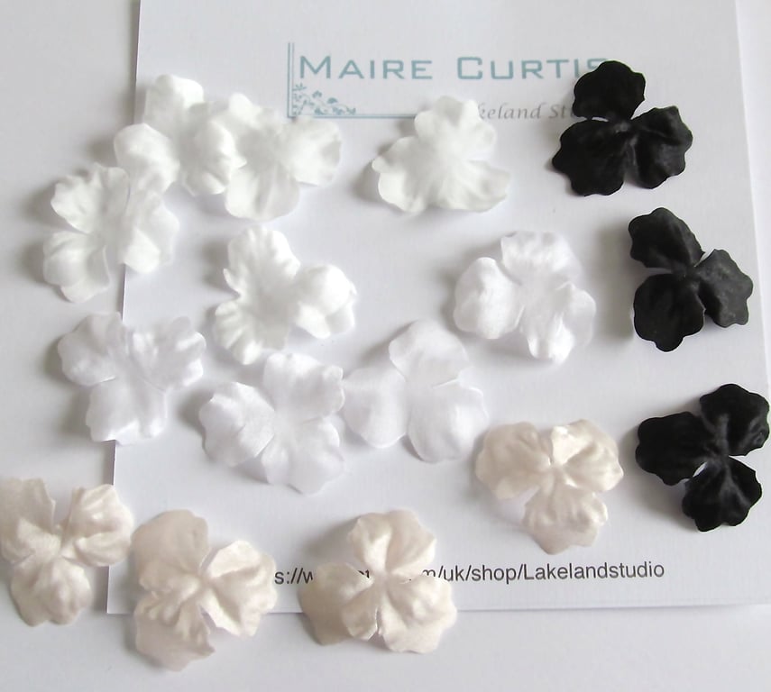 Hand Crafted Silk satin Iris Flowers