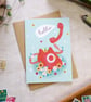 Hello Retro Telephone Flower fun card
