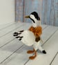 Brown White Indian Runner Duck Spun Cotton Miniature Art Doll - Image 9