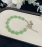 Green Crystal Daisy Chain charm Bracelet, boho bracelet, girlfriend gift - Image 4
