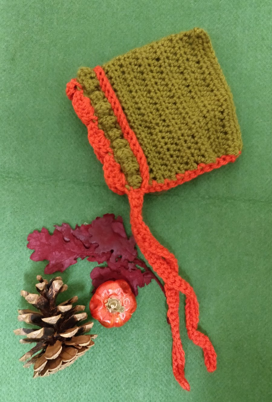 Baby crochet pixie bonnet hat handmade  6-12m