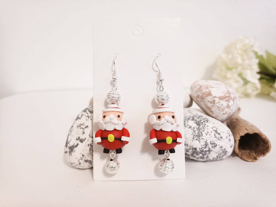 Polymer Clay Christmas Santa Earrings