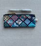 Pencil Case Teal Patterned Japanese Fabric  - Image 4