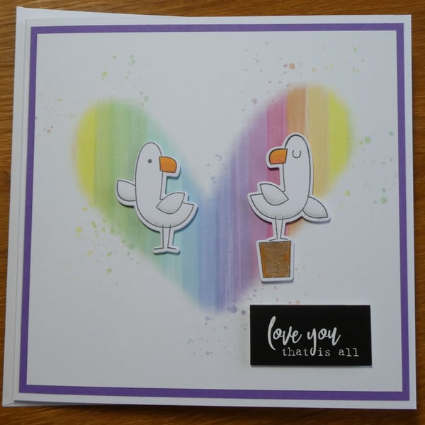 Bright Rainbow Heart Card - Anniversary, Valentine's, Birthday