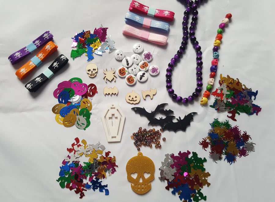 Mixed Craft Supplies Bundle Pack - Halloween Themed