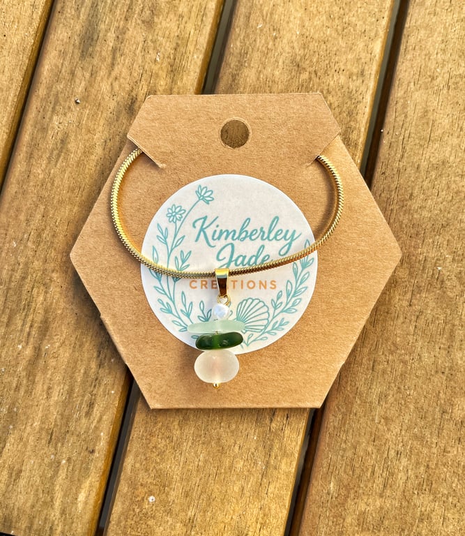 Watchet Sea Glass & Pearl Stack Necklace 