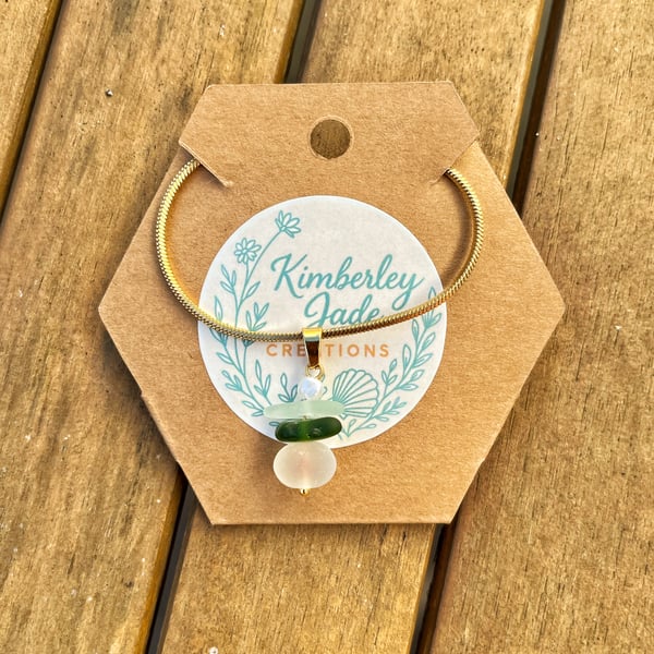 Watchet Sea Glass & Pearl Stack Necklace 