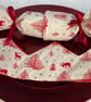 Pick and mix reusable Christmas Crackers. Linen-look with red trees and deer - Image 4