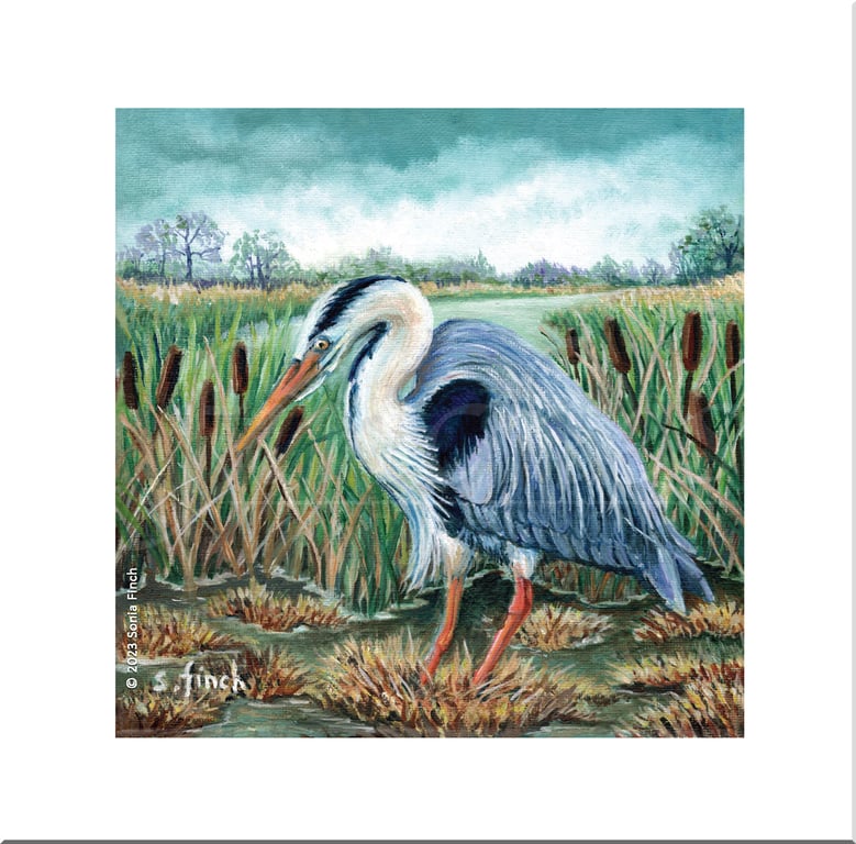 Spirit of Heron - Greeting Card with Nature Spirit Totem message on reverse