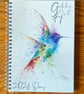 2026 Illustrated Wildlife Art Diary, Hummingbird Watercolour Cover - Image 2