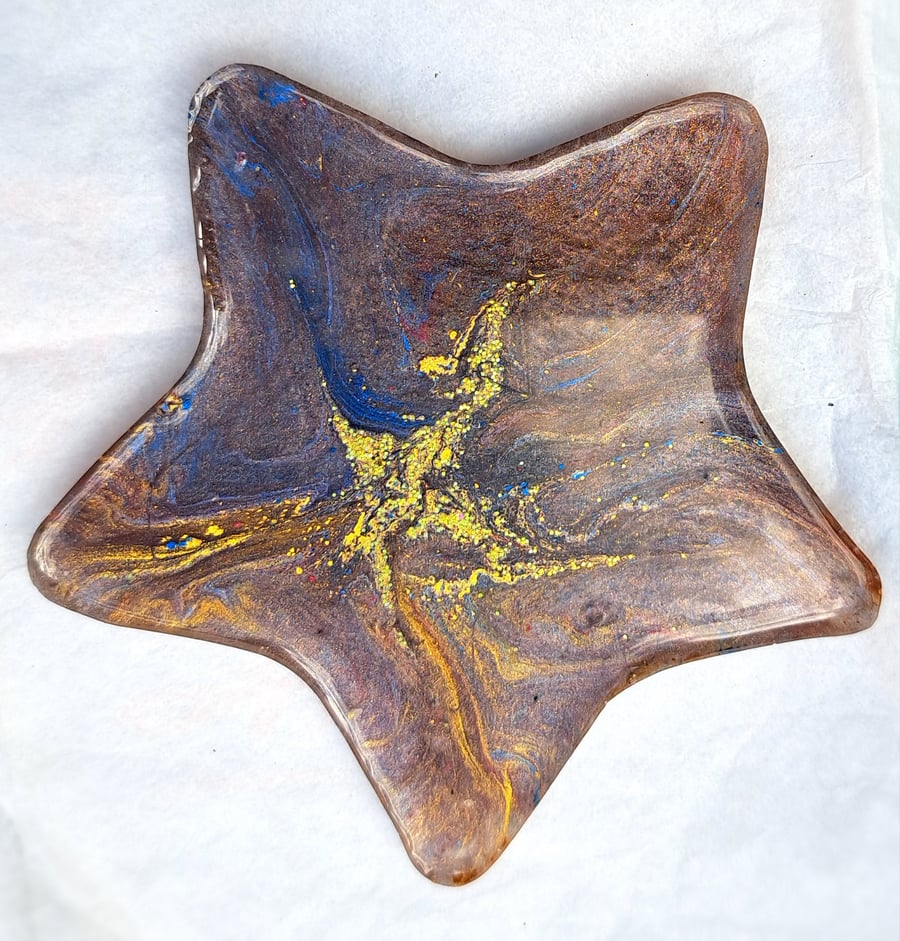 Resin coasster star shaped, two designs, cups, coffee, tea