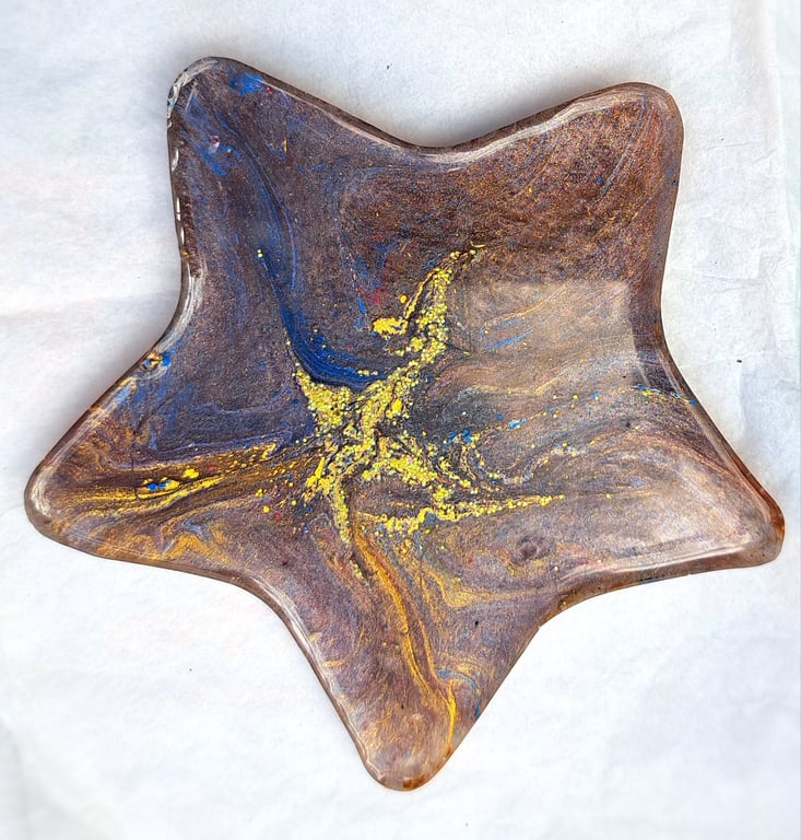 Resin coasster star shaped, two designs, cups, coffee, tea