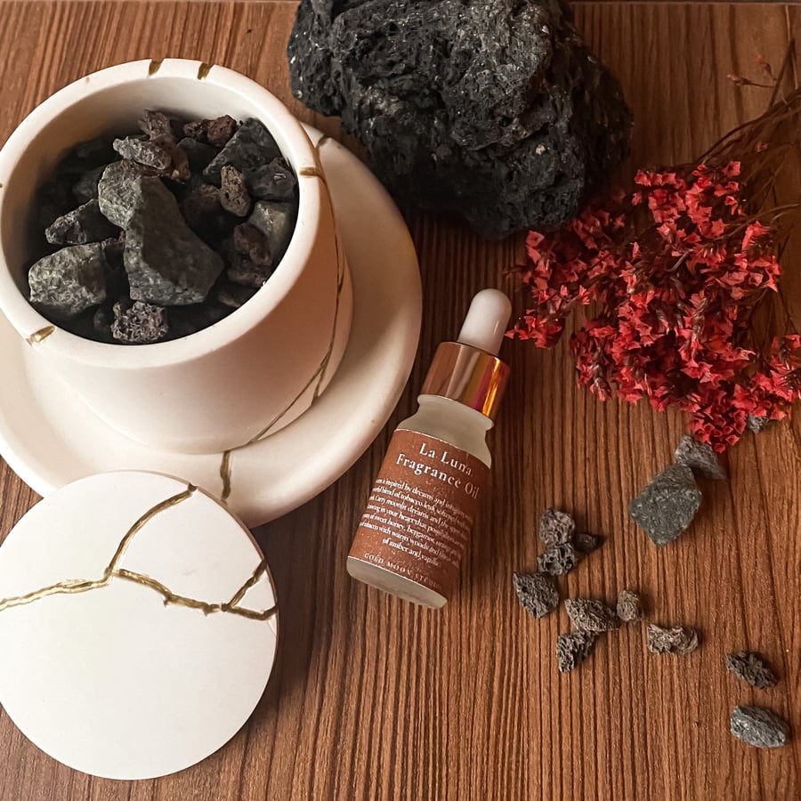 Kintsugi style lava rock diffuser essential oil diffuser