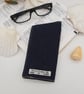 Glasses case for Nan in denim with bead cluster. - Image 4