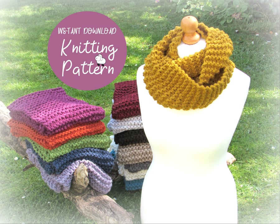 Chunky Infinity Cowl Circular Scarf Neckwarmer ... - Folksy
