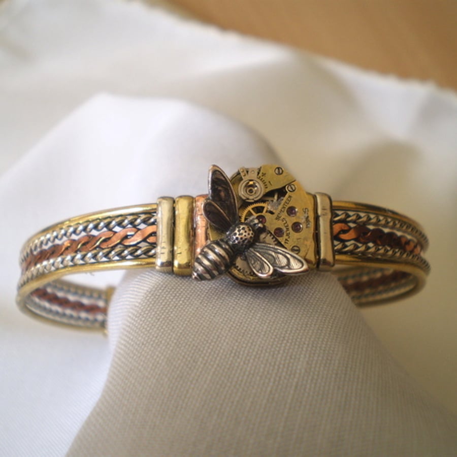 Steampunk Bee Bangle/Bracelet