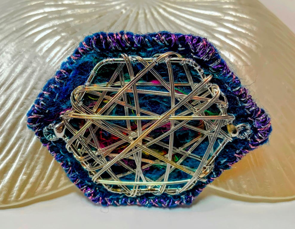 Wool & Wire Pendant Brooch.