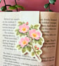 Wild Rose Magnetic Bookmark -  Botanical Gift for Book Lovers.