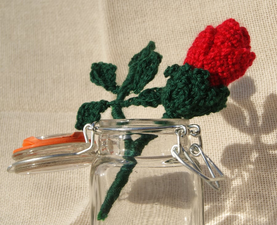 PDF Crochet Pattern for Valentines Rose Bud