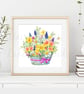 Spring Floral Basket Embroidery Panel - Image 2