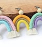 Macrame Rainbow keychain, Cotton Rainbow bag charm - Image 3
