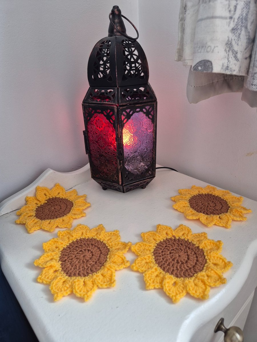 4 x Handmade Crochet Cup mats 