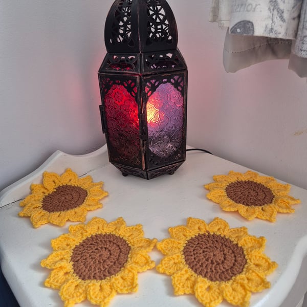 4 x Handmade Crochet Cup mats 