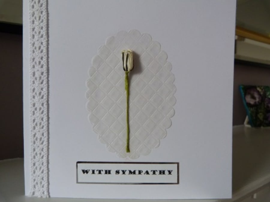 White Rose Sympathy Card