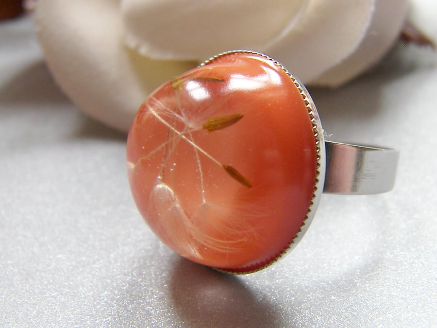 Real Dandelion Resin Ring - Make a Wish